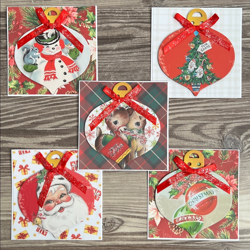 Handmade Christmas and Holiday Cards Set of 20 5.5”x5.5”Includes Envelopes